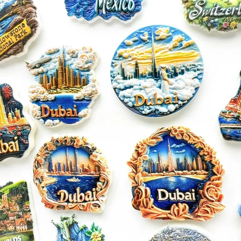 Dubai Fridge Stickers Burj Khalifa Tower Souvenirs Photo Wall Magnetic Stickers Home Decoration Wedding Gifts
