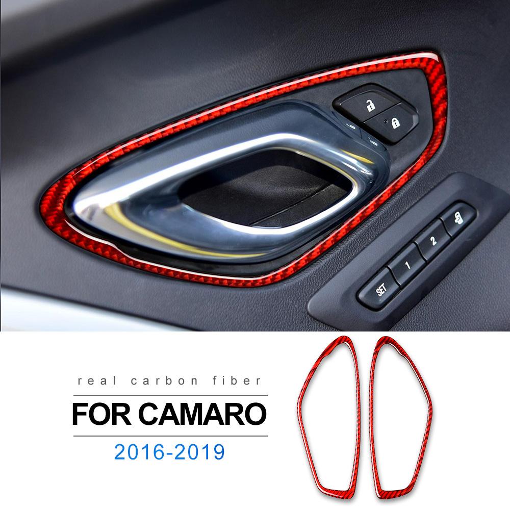 Real Soft Carbon Fiber for Chevrolet Camaro 2016 2017 2018 2019 2020 2025 2025 2025 Accessories Interior Trim Door Bowl Sticker