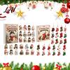Festive Home Decor Snowman Christmas Countdown Calendar 24-Day Acrylic Ornament Set with Winter Creative Gifts Figures Tree Hanging Decor,
