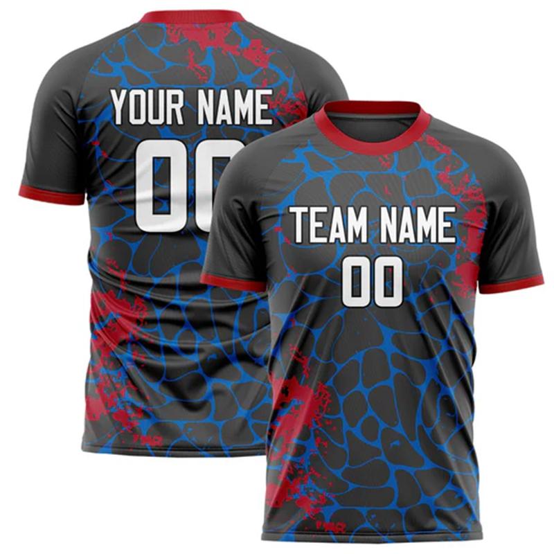 Přizpůsobené Fotbalové Tričko s Názvem Týmu a Číslem Personalizované DIY Kulatý Výstřih Černé Sportovní Trička Volné Rychleschnoucí Týmové Uniformy