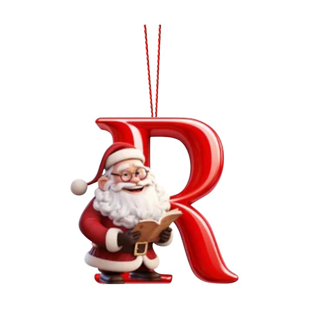 2D 26 Letter Christmas Ornaments Acrylic Flat Christmas Tree Home Decorations Ornaments