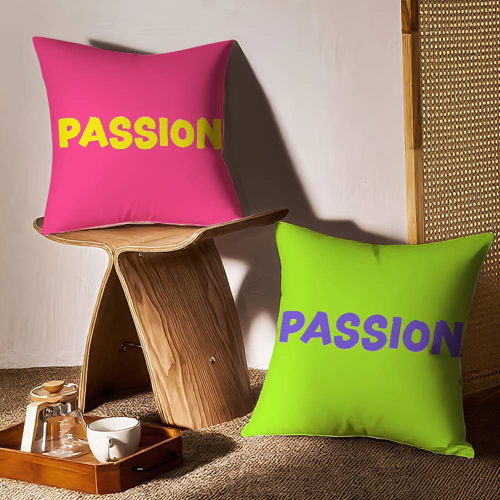 Simple And Passionate Life Words Pillow Case Printing Pillowcase Living Room Sofa Cushion Cover Bedroom Room Decor