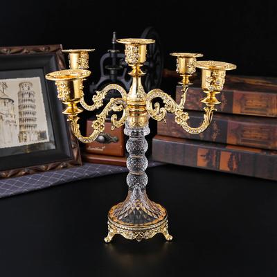 European Metal Candle Holder Candle Light Dinner Props Romantic Wedding Retro Table Decoration