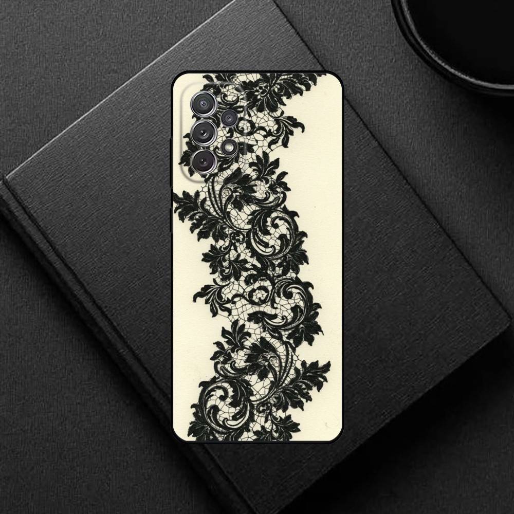 Lace Style Cool Girl  Phone Case For Samsung S25,S24,S21,S22,S23,S30,Ultra,S20,Plus,Others Soft Black Cover