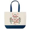 Shopping Bag - PLANETEE - Charline Life Is More Beautiful - Blue Background - Cotton 40x45 Cm - Without Closure