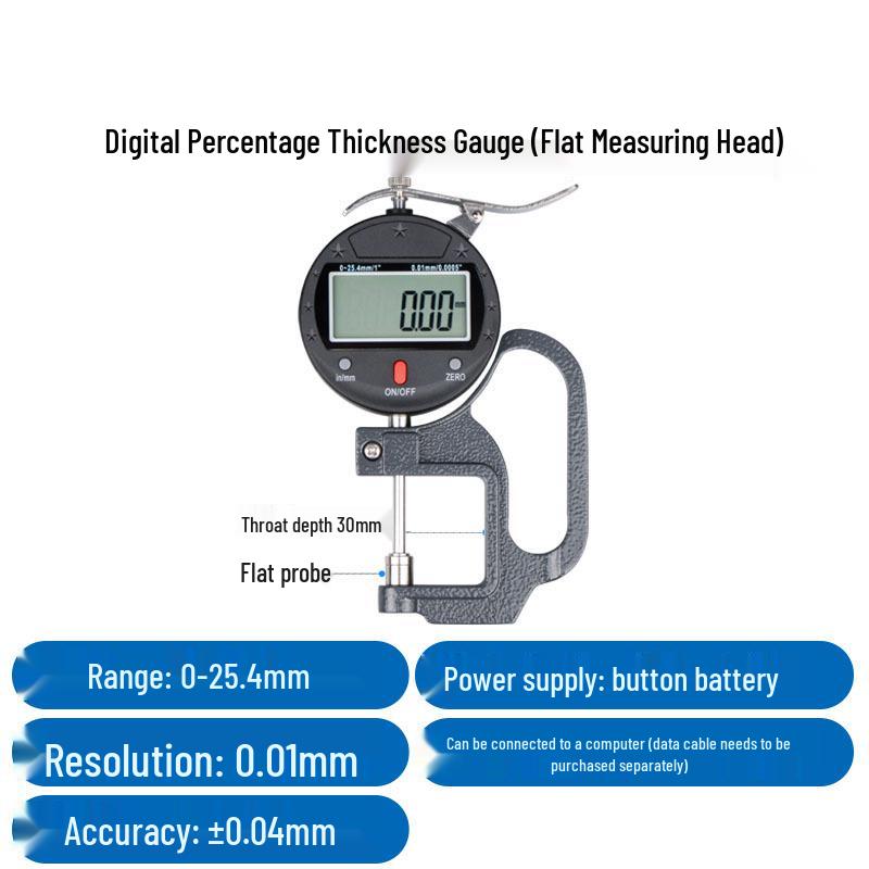 HEMUELE Digital Micrometer Caliper for Measuring Film, Paper, Leather, and Tubes