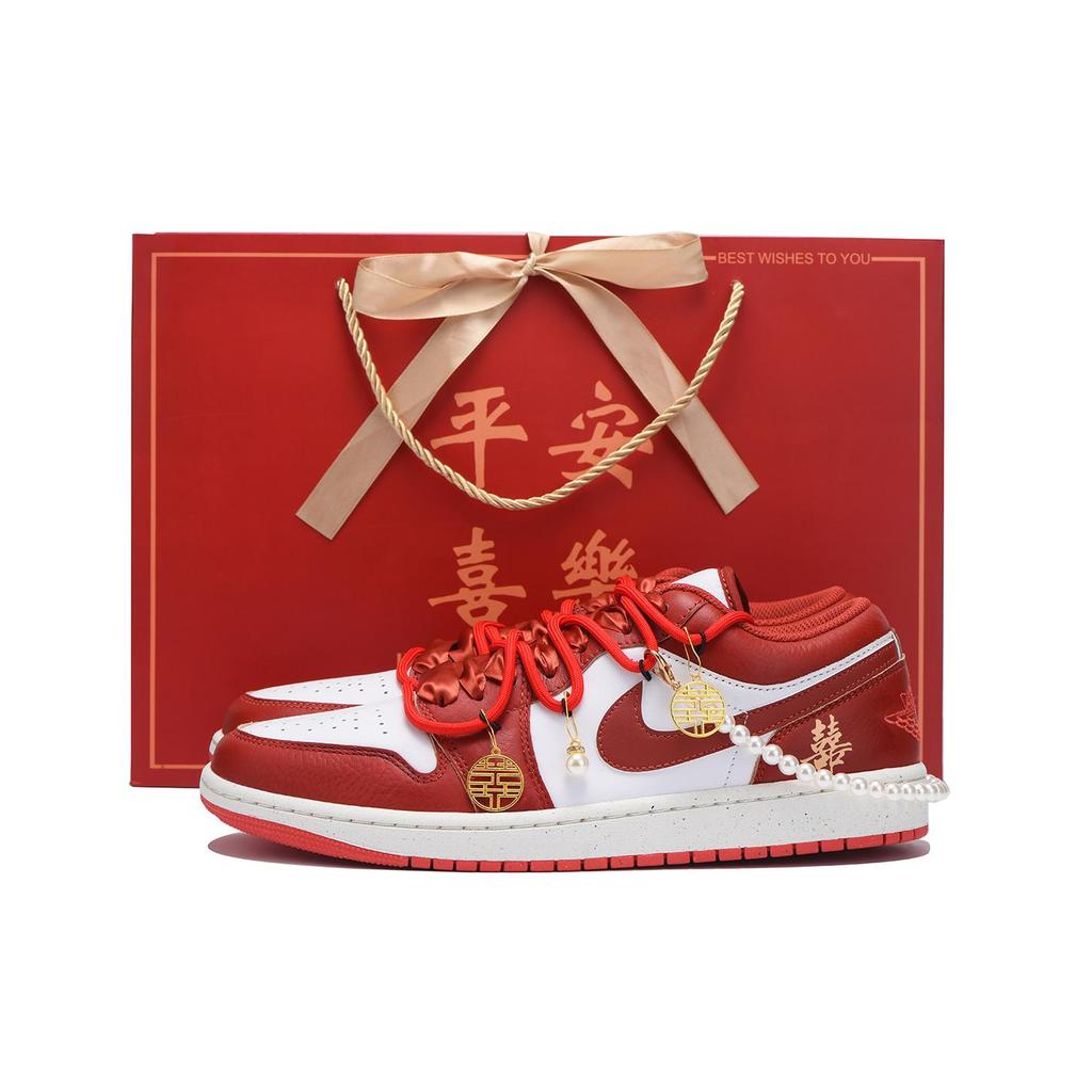 Jordan Air Jordan 1 Vintage Basketball Shoes Men's Low Top Red White FJ3459-160(Team59-SBOX)