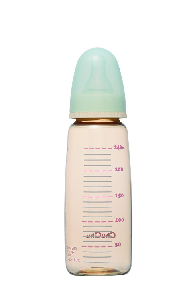 ChuChu PPSU ChuChu Slim Type PPSU Baby Bottle 240mL Need To Increase Nipple Size from 0 Years Old To 0 Months and Up 240ml [Plastic 240mL] [No
