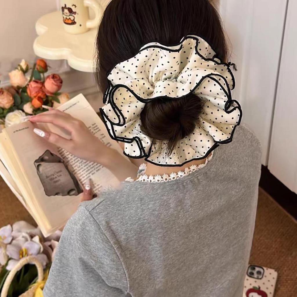 New 2025 Women's Leopard Print Double Layer Elastic Hair Tie Scrunchie Bun/Ponytail Holder