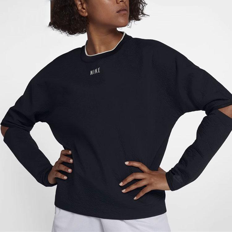 Nike Solid Color Loose Fit Crewneck Sweatshirt Women Tops Black 930766-010
