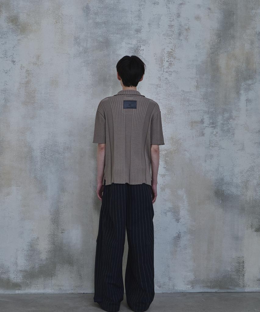 PARADIGMFILM [Ep.02] Fold-In Collar V-Neck Knit (Mocha Beige)