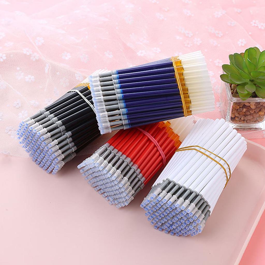 50 Pcs Black/Blue/Red Gel Pen Refills 0.5mm Replaceable Pen Refills Smooth Writing Pen Refills
