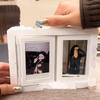 Resin Rotatable Photo Frame 3D Rotating Photocard Holder Multi-Purpose Transparent Tabletop Photo Frame Desktop Decoration