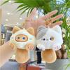 Cute Plush Cats Keychain Creative Animal Pendant Detachable Pendant Car Key Chain Backpack Pendant with Metal Keyring