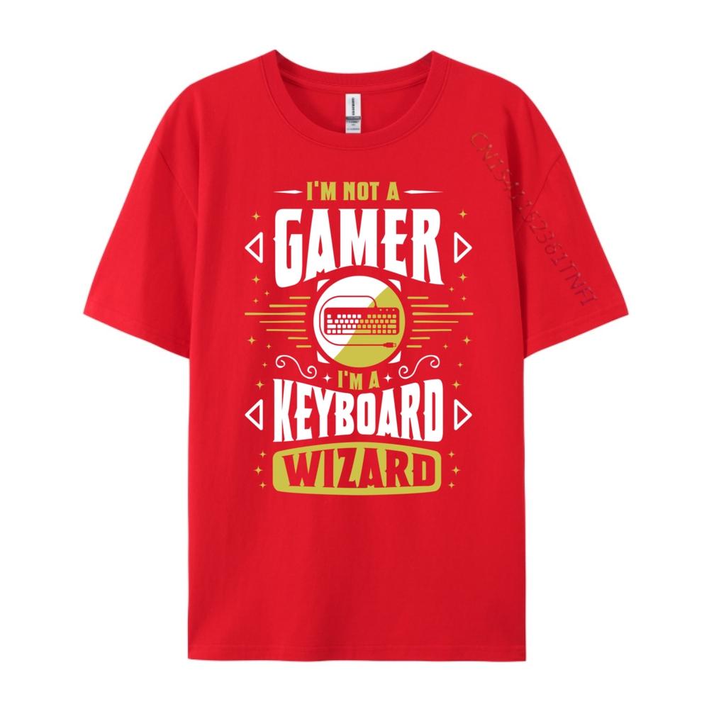 Смешная игровая ПК клавиатура Волшебник Видеоигра Компьютерная игра Однотонные футболки Оптом Роскошная футболка Классическая S