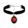 Gothic Resin Rose Velvet Choker Necklace