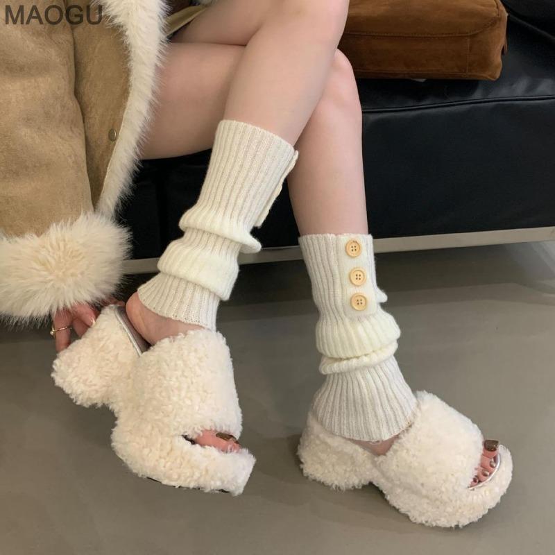Women's Open Toe Platform Slide Sandals Chunky Heel Summer Fur Flip Flops Fashion Height Increasing Casual Shoes Pantuflas Mujer