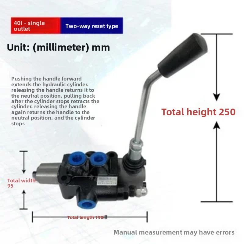 Two-way Hydraulic Multi Way Valve, Woodworking Valve, Reversing Valve, for Use In Wood Splitting Machines and Harvesters