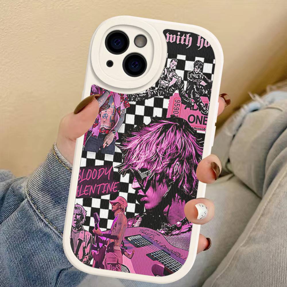 MGK M-Machine Gun Kelly Phone Case For IPhone 16 15 14 13 Pro Max 11 12 Plus Leather Silicone Cover