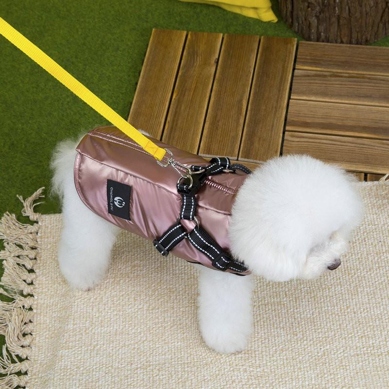 Pet Winter Vest Dogs Waterproof Padded Chest-Back Design Reflective Stripes Casual Wear