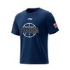 Li Ning T Shirts Unisex Guangdong Blue Crew Neck Moderate Straight Fit AHSVE61-3TRAINING