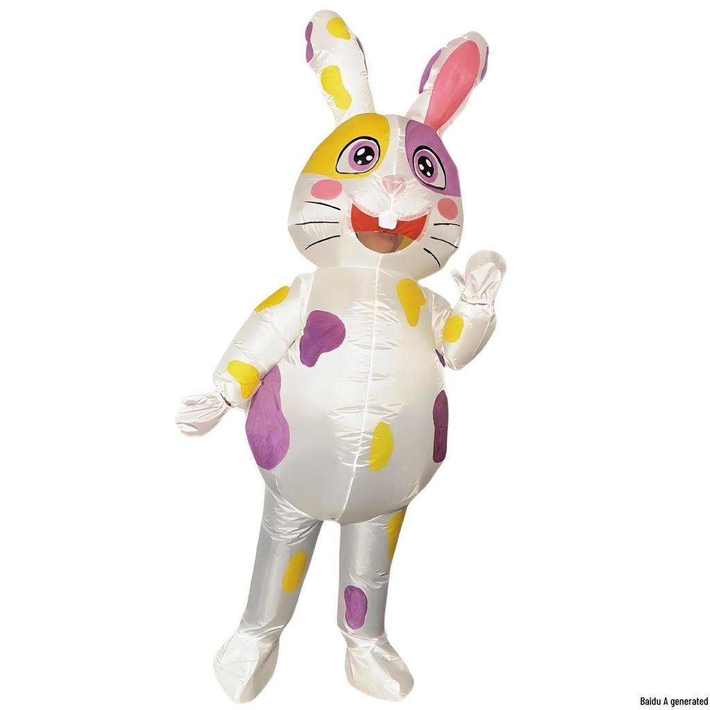 Lop-Eared Rabbit Inflatable Suit with Patch Sunglasses - Holiday Party Costume