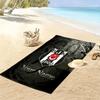 Name Personalisiertes Besiktas Motiv Strandtuch, Großes Weiches Schnelltrocknendes Handtuch für Strand Camping Schwimmen