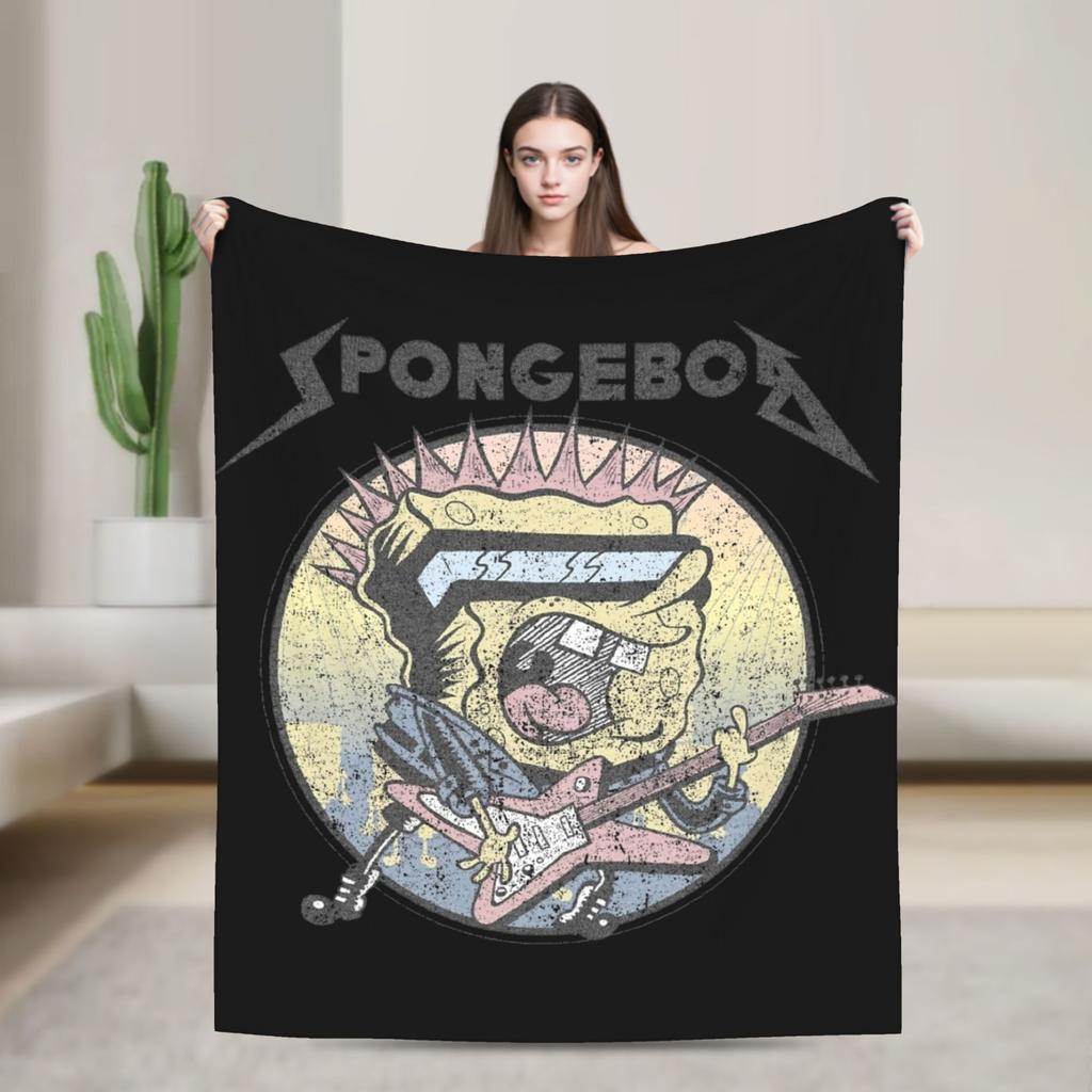 Alastor Hazbins Hotels Characters Blanket Flannel Spring Autumn Radio Demon Portable Throw Blanket for Home Office Bedspread