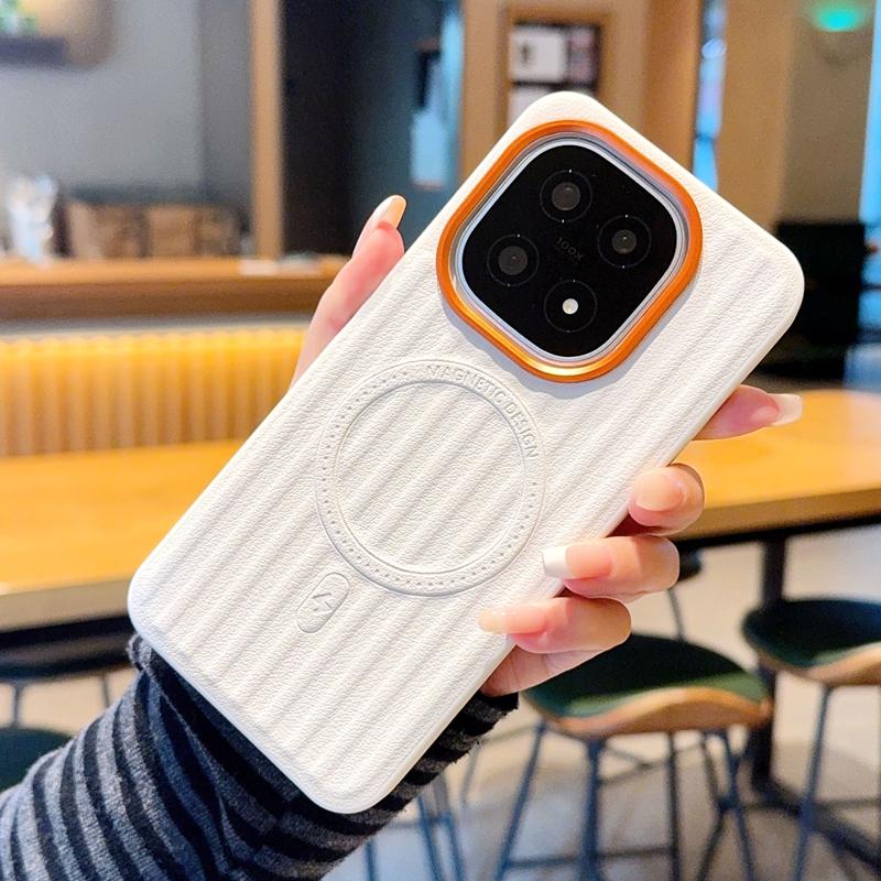 For Vivo iQOO 15 13 Case Magnetic Ripple Corrugated PU Leather Texture Ultra-thin Protective Cover for VIVO iQOO 13 vivo iQOO 15