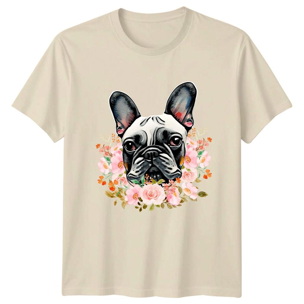 Dogs Animal Dog Puppy Bulldog Natural Colour Unisex Adult T-Shirt Gift Tee
