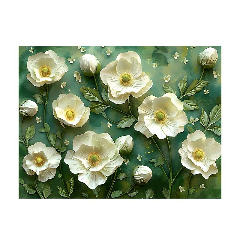 Bathroom Moisture-wicking Mat Slip-resistant Quick Drying Diatom Mud Toilet Foot Mat Flower 3D Visual Bathroom Toilet Mat