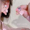 Silver Needle Retro French Flower Earrings Women's High Sense Niche Temperament Pearl Stud Earrings Ins Style Earrings