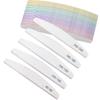 Gray-White Sand Half-Moon Nail File, Wear-Resistant, Washable, Non-Shedding, Double-Sided Grinding Strip with Teeth.
