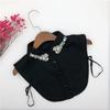 Women's Chiffon Shirt Collar Embroidered Nail Beads Versatile Fake Collar Water Diamond Decoration