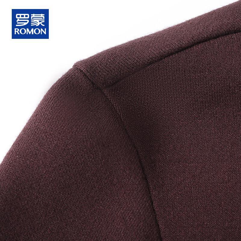 ROMON Men's Full-Zip Lapel Knit Cardigan Sweater