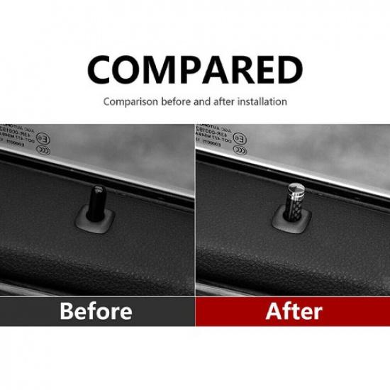 4pcs Carbon Fiber Aluminum Interior Door Lock Pins Knob Trim for BMW All Series