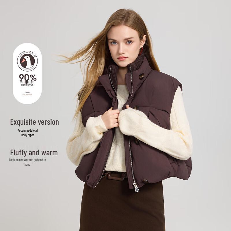 

Ta Tu Knitted Patchwork Stand Collar Down Vest S