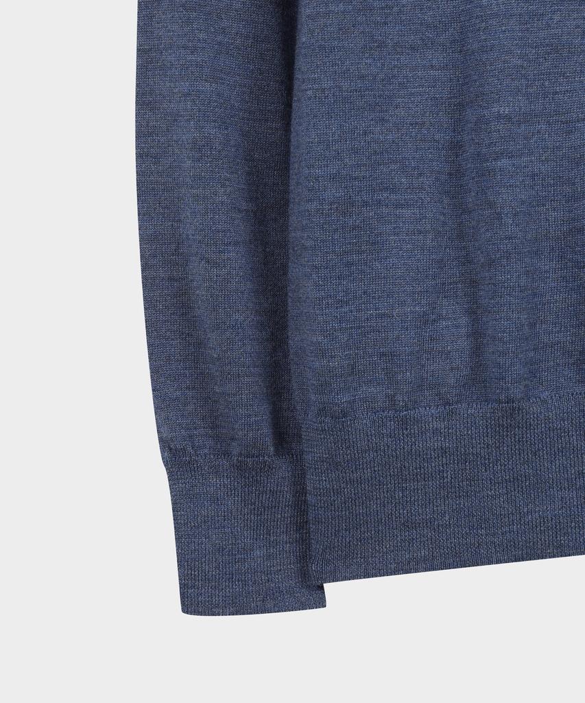 BROOKS BROTHERS Merino Wool Logo Polo Sweater (Indigo) (Bbwtmnf301)
