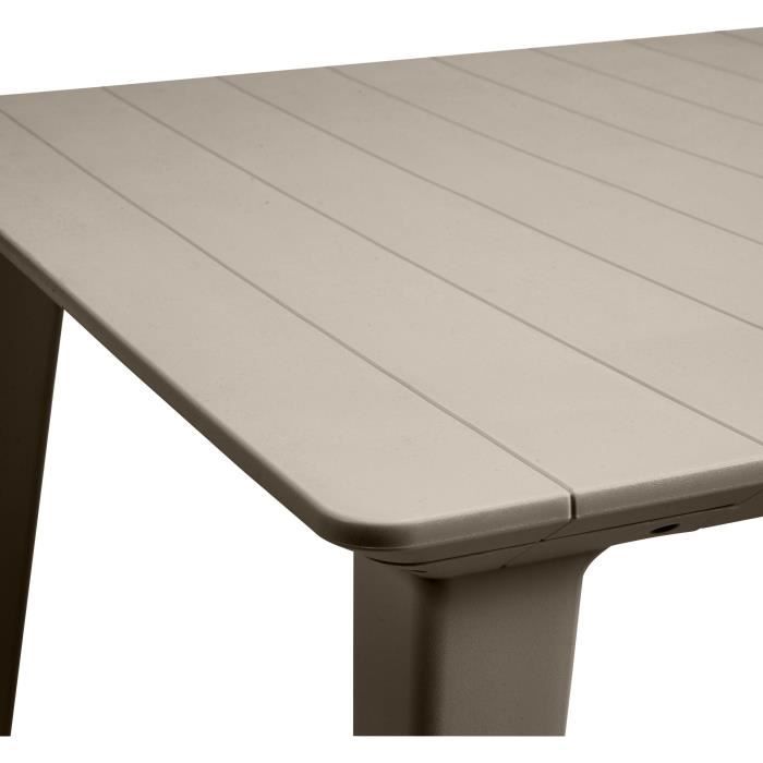 Garden Table - Rectangular 160cm - Cappuccino - In Resin - 6 People - Lima - Allibert by KETER