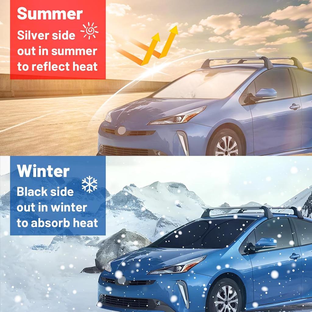 Windshield Sun Shade for Toyota Tacoma 2016-2025,  Fit Car Sun Shades with 420D Fabric & Foldable Memory Steel Wire, Sunshade for Car Windshield