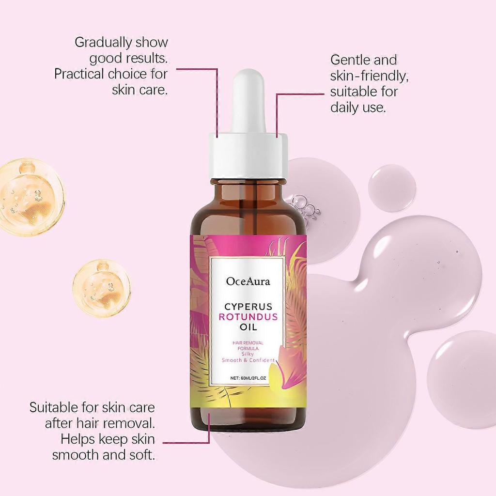 3pcs Cyperus Rotundus Oil , 60ml Natural Cyperus Rotundus Oil For Hair Removal, Moisturizing & Soothing Cyperus Oil For Reducing Body Hair Growth