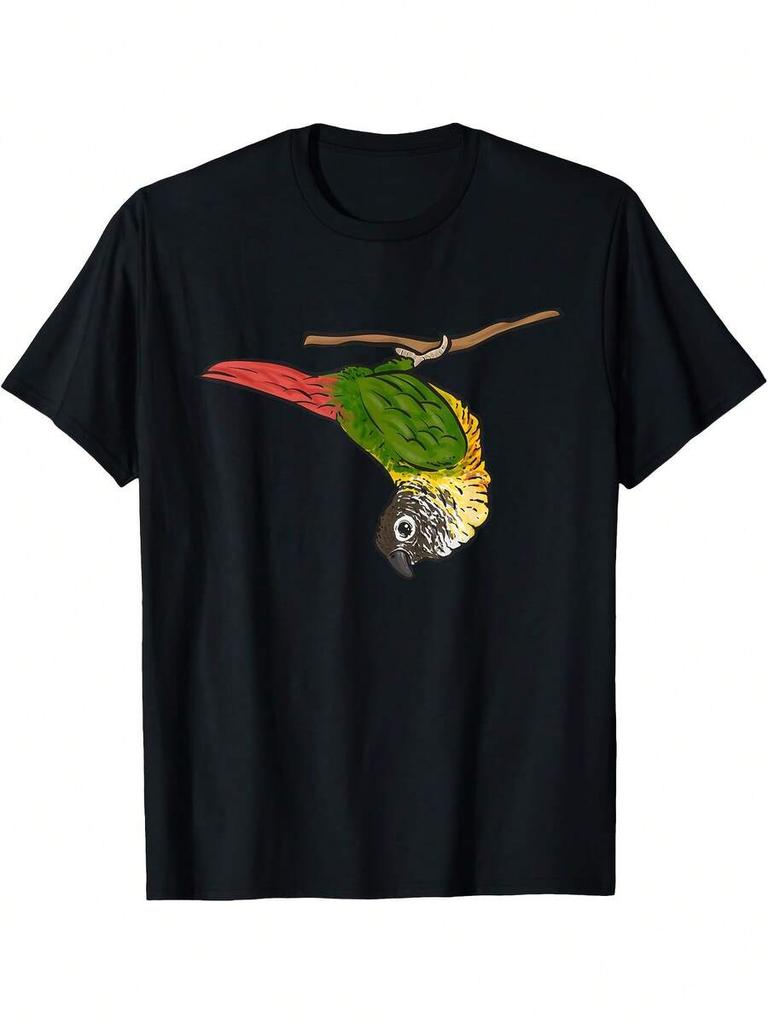Green Cheek Conure Parrot BiQIAN Conure T-Shirt,100% Pure Cotton Short Sleeved Unisex T-Shirt