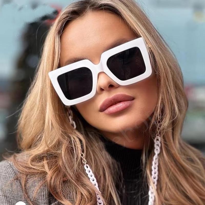 Elegant Summer Square Women's Sunglasses 2024 Fashion Chain Metal Frame Sunglasses For Woman Brand Designer Fashion Shades Eyewe