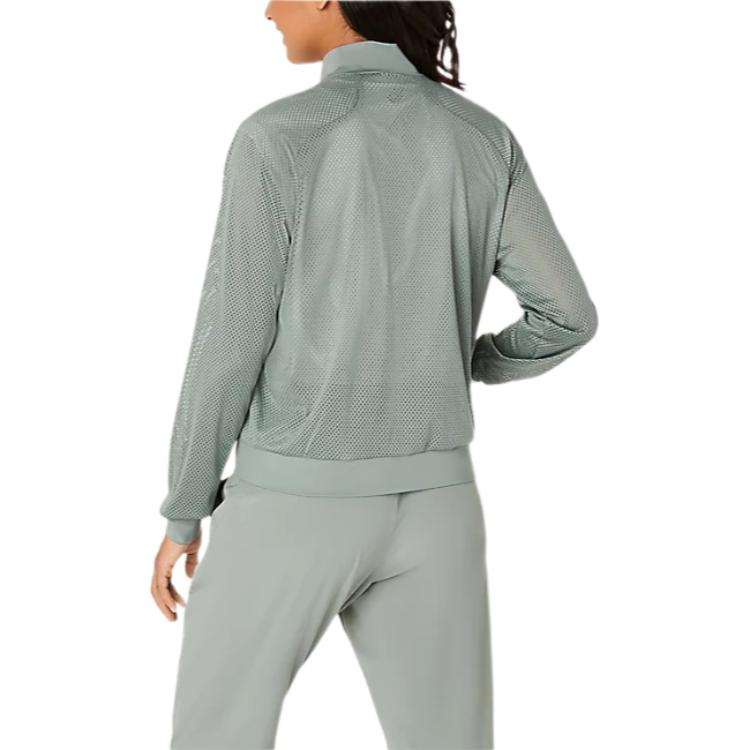Asics Short Breathable Moisture-Wicking Quick-Dry Jacket Women Jackets Gray-Green 2042A364-425