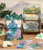 Xian Porcelain Hand-Cranked Desk Calendar: Rivers & Mountains Design, Office Ornament & Creative Gift