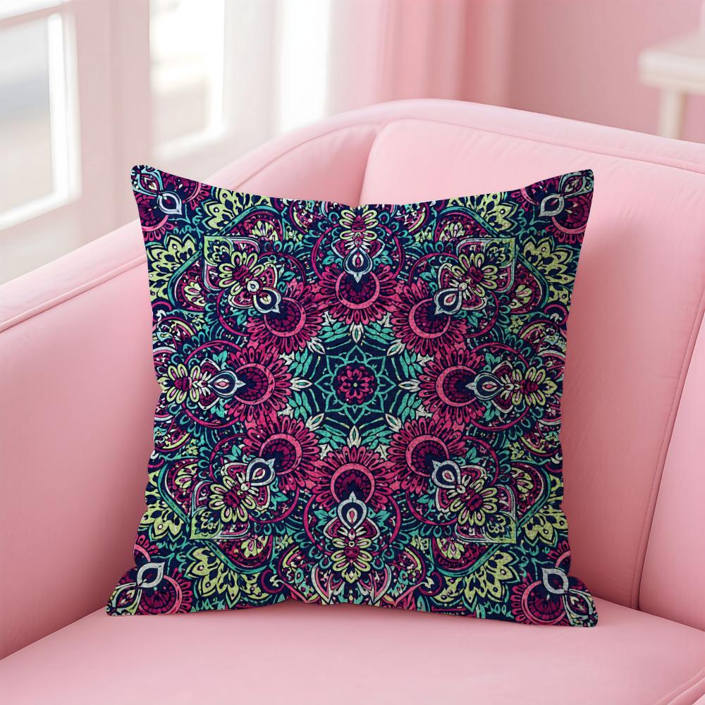 Ethnic Retro Bohemian Cushion Cover Natural Linen Organic Fabric DoubleSided Printing Sofa Home Decor Gift Pillow Case