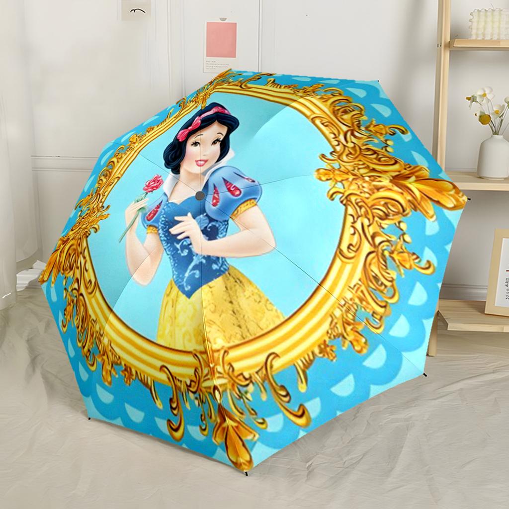 Snow White Royal Garden Automatic Umbrella Compact & Durable 8-Rib Design Compact Design Travel Essential Outdoor Accessory