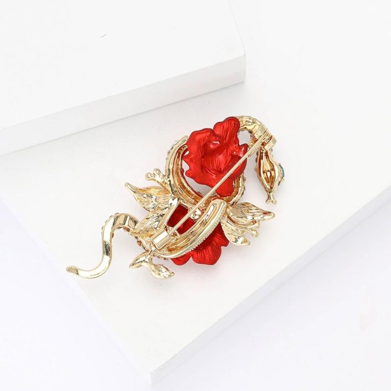 Unique Rose and Snake Brooch Chic Rose And Snake Brooch Artistic Badge Designed For Elites And Artistic Women