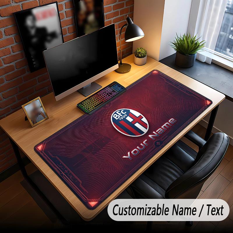 Large Mouse Pad Bologna FC Print Custom Name Text Desk Mat for Office Gaming