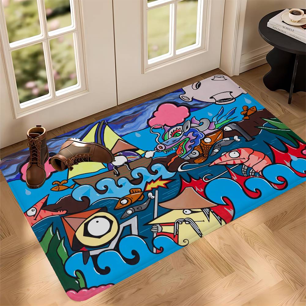 

M-marcin B-blach Room Mats Anti-slip Absorb Water Long Strip Cushion Bedroon Mat Household Carpets 40x60cm